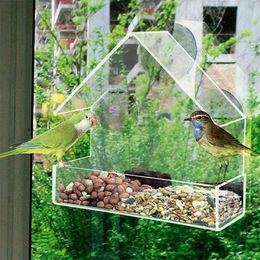 Feeding Bird Feeder Acrylic Transparent Window Wild Table Hanging Tray House Pet Suction Cup Installation Tool