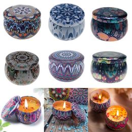 Scented Candle Vintage Flower Candle Tin Jars DIY Candle Making Holder Case for Dry Storage Spices Camping Party Favour and Sweets Gifts Box Z0418