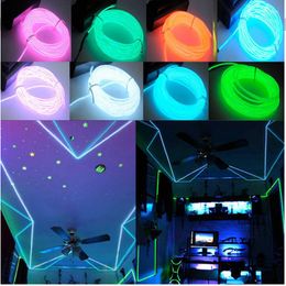 Strips 3V/12V Neon Light 6mm Sewing Edge EL Wire Led Dance Party Decor Car Lights Lamp Flexible 2.3MM Rope Tube Strip