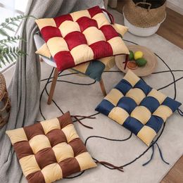Pillow /Decorative 40x40cm Square Splicing Thickened Cotton Chair Home Kitchen Office Patio Seat Pad Non-Slip Dining Stool So