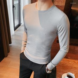 Men's T Shirts Brand Clothing Men's Spring High Quality Casual Long Sleeve T-Shirt/Male Slim Fit O-Neck Business T-shirts Homme S-4XL