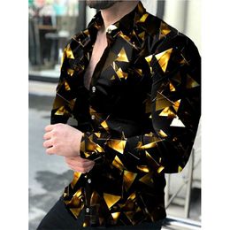 Men's Casual Shirts Luxury Men Turn-down Collar Buttoned Shirt Designer Lens Print Long Sleeve Tops Clothing Prom Party CardiganMe