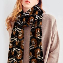 Scarves Cute Beagle Scarf 3D Printed Imitation Cashmere Autumn And Winter Thickening Warm Funny Dog Shawl