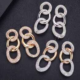 Dangle Earrings & Chandelier Bohemian Vintage Tassel Chunky Link For Women 2023 Fashion Geometric Round ZIRCON Cross Earring JeweDangle
