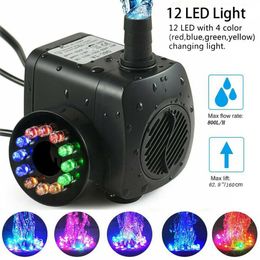 Pumps Colourful Lights Water Pump LED Beads Lights Underwater Fountain Pump Pond Aquarium Submersible Fountain Machine Aquarium Pump