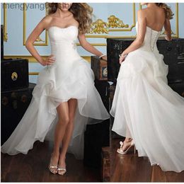 Party Dresses Spring And Summer Women's Wedding Dresses Sweetheart Vestido De Noiva Hi-low Bridal Gown Tulle Lace Up Back T230502