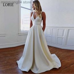 Partykleider Einfaches Hochzeitskleid Sexy Open Back Bow Covered Button Elegant Beach Princess Dream Brautkleider nach Maß Plus Size T230502