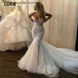 Party Dresses Lace Wedding Dresses Mermaid Strapless Boho Fish Bridal Gowns Open Back Princess Party Gowns With Puffy Tulle Skirt 2020 T230502