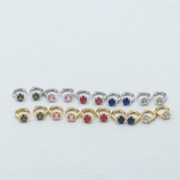 Hoop Earrings 925 Sterling Silver Earring Fashion Mini Six Round Zircon Ear Ring Bone Buckle Simple Trend Cute Women Girl Je