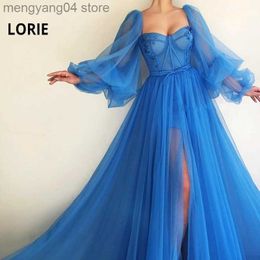 Party Dresses Blue Prom Dresses Long Puffy Sleeve Tulle Backless Formal Evening Party Gowns Beauty Pageant Dresses 2020 Custom Made T230502