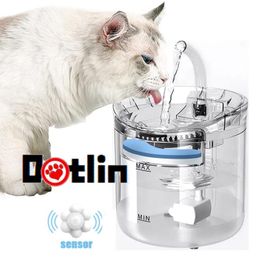 Feeding Intelligent 2L Cat Water Fountain Philtre Transparent Automatic Motion Sensor Dog Drinking Pet Feeder Water Dispenser Drinker