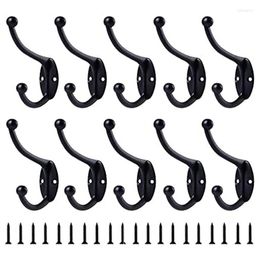 Hooks 5-piece Black Antique Hook Kitchen Bathroom Cabinet Furniture Hardware Decoration Fitting Room Accessories Including Screws