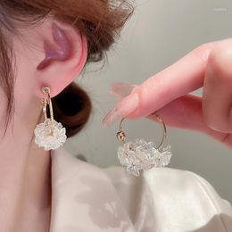 Hoop Earrings KAITIN Light Luxury Silver Needle Cluster Star Dot Flower Design Fresh Sweet Wholesale Female Jewelry