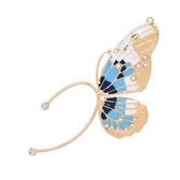 Backs Earrings 1 Pcs Fashion Exaggerate Metal Colorful Oil Drop Left Ear Cuff Butterfly For Women Cute Clips Female Jewelry