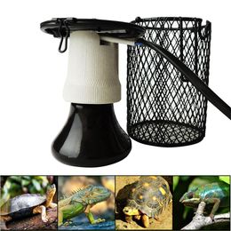 Products Ceramic Heating Lamp Heater Guard Holder E27 Ceramic Lamp Holder Reptile Terrariums Infrared Heat Bulb(100W)