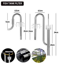 Heating Zrdr Aquarium Lily Pipe with Surface Skimmer Iow and Outflow Stainless Steel for Aquarium Philtre Planted Fish Tank Philtre