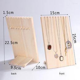 Jewelry Pouches 15 25Cm 1Piece Wood Display Stand Multiple Necklace Holder Rack Pendant For Home Shop Counter Shows