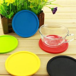 Table Mats 1pc Placemat 6 Colours Round 10cm Thick Silicone Heat Insulation Waterproof