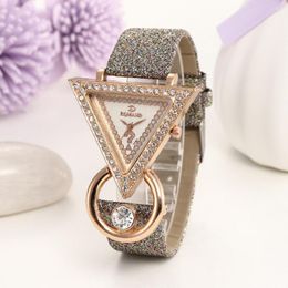 Wristwatches 2023 Fashion Triangle Watches Women Luxury Diamond Ladies Quartz Price