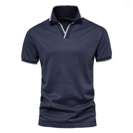 Men's Polos V Neck Polo Shirts For Men Solid Colour Short Sleeve Classic T-Shirt Mens 2023 Summer Shirt Clothing Tee Tops