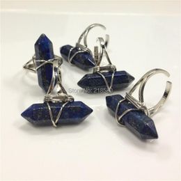 Wedding Rings H-ADR12 Healing Stone Lapis Lazuli Point Silver Ring