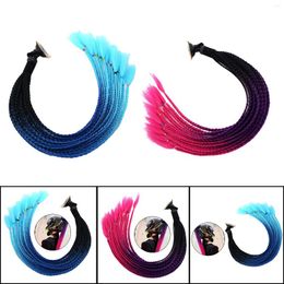 Motorcycle Helmets Prasku 2pcs 55cm Hair Helmet Pigtail Gradient Ponytail For