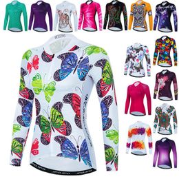 Racing Jackets 2023 Women's Butterfly Cycling Jersey Long Sleeve Autumn Women Bike Jacket Spring Bicycle Clothing Tops Quick Dry Shirt
