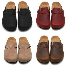 Sandals 2023 designer sandals men women slide slippers Birks Boston Tokio Shearling Soft Footbed Clogs Suede Leather Buckle Strap Shoes Outdoor Motion current 77ES