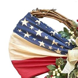 Decorative Flowers Patriotic Wreaths For Front Door American Flag Wreath Independence Day Summer