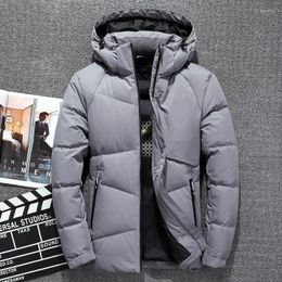 Men's Down Russia Winter Men Hooded Windproof Jacket Windbreaker Thick Warm Casual White Duck Snow Parkas Coats Outwear