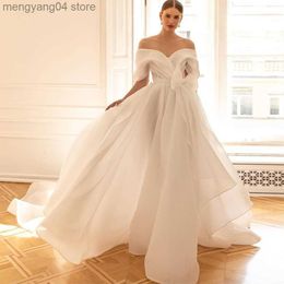 Party Dresses Sevintage Boho Organza Wedding Dresses with Big Bow Off the Shoulder Crystal Bridal Dress Custom Made 2022 Wedding Gowns T230502