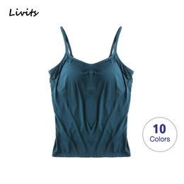 Camis Women TankTop With Chest Pad Stretchable Push Up Tops Camisoles Tube Vest Sleeveless Sexy Casual Korean SA1200
