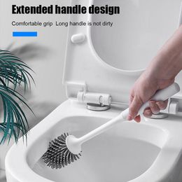 Brushes Household Silicone Toilet Brush Cleaning Without Dead Angle Brush Head Toilet WallMounted Soft Toilet Draining Artefact Set