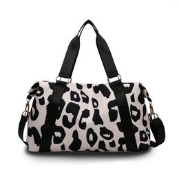 Duffel Bags Black Leopard Travel Bag For Women Oxford Cloth Large Capacity Duffle Weekender Overnight