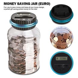 Novelty Items LCD Display EURO Money Deposit Electronic Digital Counting Coin Bank Saving Box Jar Counter Piggy 230428