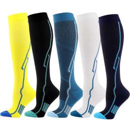 Men's Socks Fashion Men Compression 3Pairs/Lot Varicose Veins Sports Running Women Knee High Travel Nurses Stocking