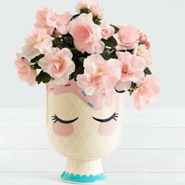 Vases Personality Home Decorations Ceramic Face Mask Vase Decoration Porch Flower Shop Pen Holder WY