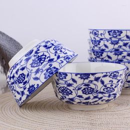 Dinnerware Sets Japanese Tableware Ceramic Glaze Medium Color 4.5 Inch Rice Bowl 10 Cups Noodles Bowls And Chopsticks.