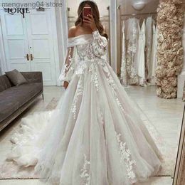 Party Dresses Off Shoulder Lantern Sleeves Wedding Gowns Strapless A-Line Boho Princess Bridal Dresses Women Appliques Lace Bride Dress T230502