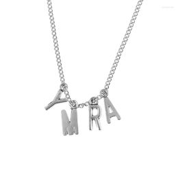 Pendant Necklaces 2023 Star Fans Jewelry 4 Alphabet ARMY For Women Men Silver Color Alloy Hollowed Initial Letter Long