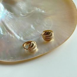 Hoop Earrings Authentic 925 Sterling Silver Gold Seashell/ Conch Shell Shape Huggie TLE894