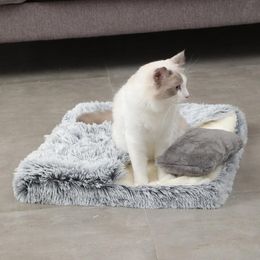 Mats Plush Cat Bed 3D Memory Sponge Pet Bed for Cats Dogs Removable Washable Pet Nest Mat With Zipper Without Pillow Cat Accessories