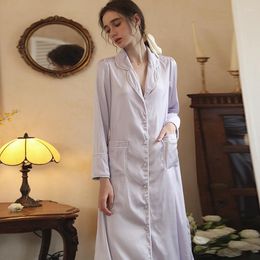 Women's Sleepwear 2023 Robe Gown One Pieces Spring Women Home Wear Peignoir Bathrobe Transparent Kimono Lace Nightdress H766