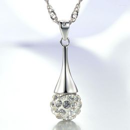 Chains S925 Sterling Silver Necklace Chandra Czech Diamond Pendant For A Woman's Engagement Party Jewellery Gift