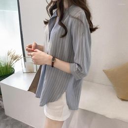 Women's Blouses Stylish Women Blouse 3/4 Sleeves Polyester Office Lady Working Shirt Top Elegant Daily Wear