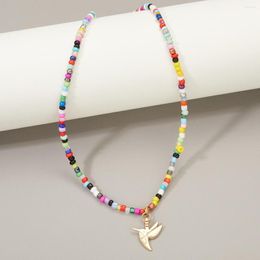 Chains 2023 Fashion Jewelry Bohemian Colorful Adjustable Handmade Tiny Seed Beaded Choker Necklace For Women Cute Animal