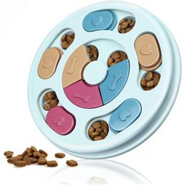 Toys Dog Puzzle Toys Slow Feeder Increase IQ Interactive Turntable Toy Food Dispenser Slowly Eating Bowl Pet Cat Dogs Training Game