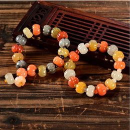 Strand Beaded Strands Classic High Quality Gold Silk Jade Pumpkin Bracelet 4 Colours Gifts Wholesale Handmade