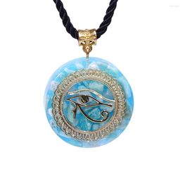 Pendant Necklaces Orgonite Energy Orgone Amazonite Necklace Horus Eye All-Seeing Eyes Devil's Amulet Magnetic Jewellery