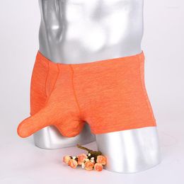 Underpants Men Elephant Nose Front Pouch Underwear Sexy Male Cotton Boxers Breathable Shorts